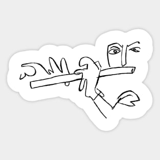 Irish Music Flute Player Sticker